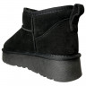 Угги жіночі  замшеві ALLSY 187711 JM6698-8A чорний хутро
