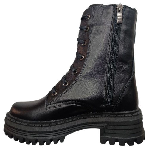 Ботинки женские кожаные TEMP 128 01 черный мех