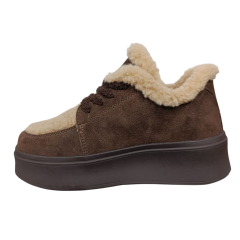 Черевики жіночі замшеві 6806-4 коричневі хутро