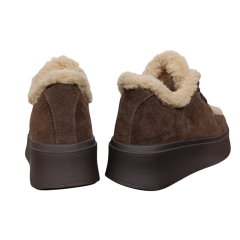 Черевики жіночі замшеві 6806-4 коричневі хутро