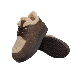 Черевики жіночі замшеві 6806-4 коричневі хутро