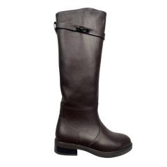 Сапоги женские кожаные ILONA 788/AR-8 шоколадные евро зима