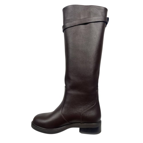 Сапоги женские кожаные ILONA 788/AR-8 шоколадные евро зима