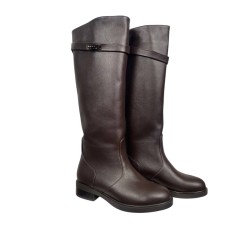 Сапоги женские кожаные ILONA 788/AR-8 шоколадные евро зима