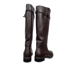 Сапоги женские кожаные ILONA 788/AR-8 шоколадные евро зима
