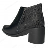 Черевики Жіночі шкіряні на каблуку ELVIX 6076 чорний