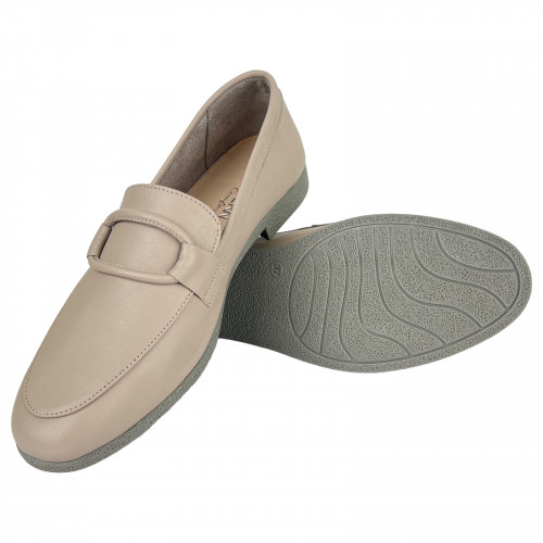 Лофери Жіночі шкіряні ATO 04516 04 бежевий