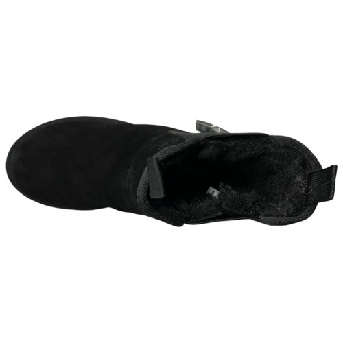 Угги женские замшевые ALLSY 187724 QJM6691A черный мех