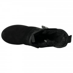 Угги женские замшевые ALLSY 187724 QJM6691A черный мех