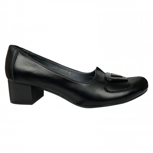 Туфли женские кожаные каблук SE NAT 4067 черные