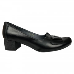 Туфли женские кожаные каблук SE NAT 4067 черные