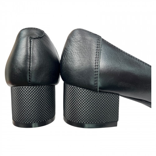 Туфли женские кожаные каблук SE NAT 4067 черные