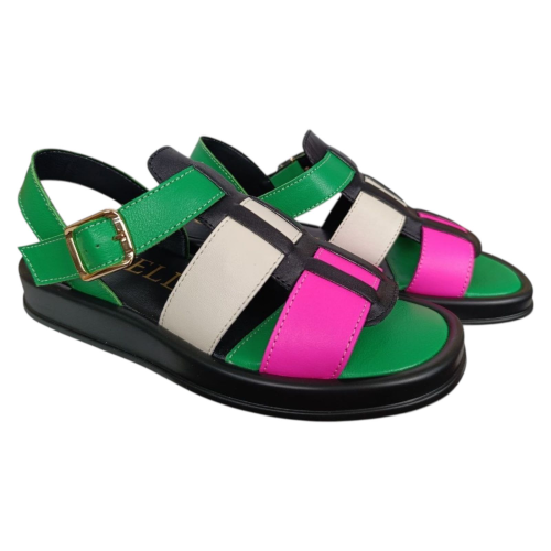 Босоніжкі жіночі шкіряні CAMELLIA 52 011 зелені