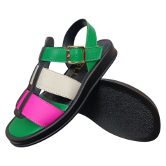 Босоніжкі жіночі шкіряні CAMELLIA 52 011 зелені