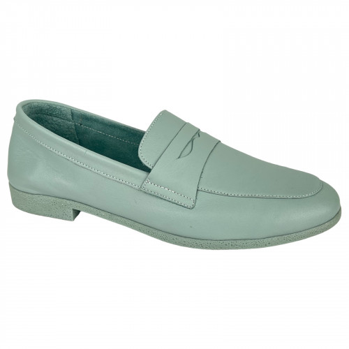 Лоферы Женские кожаные ATO 04416 47 олива