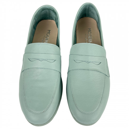 Лоферы Женские кожаные ATO 04416 47 олива