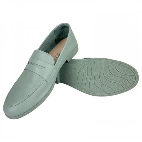 Лоферы Женские кожаные ATO 04416 47 олива