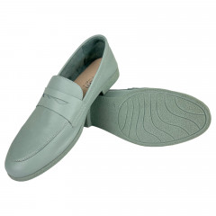 Лоферы Женские кожаные ATO 04416 47 олива