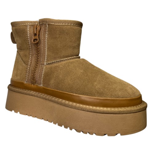 Угги жіночі замшеві ALLSY 187834 8383 cemel хутро