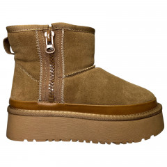 Угги женские замшевые ALLSY 187834 8383 cemel мех