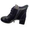 Ботинки женские кожаные лак TEMP 127 L каблук черный мех