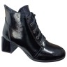 Ботинки женские кожаные лак TEMP 127 L каблук черный мех