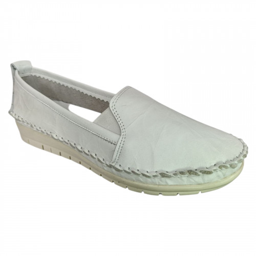 Балетки женские кожаные KEMER 2008 05 белые