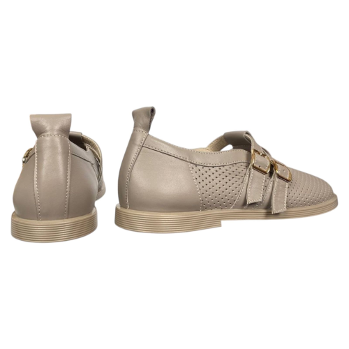 Лоферы женские кожаные Camellia 215/1 04 бежевые