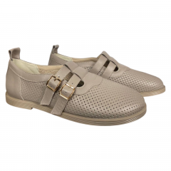 Лоферы женские кожаные Camellia 215/1 04 бежевые