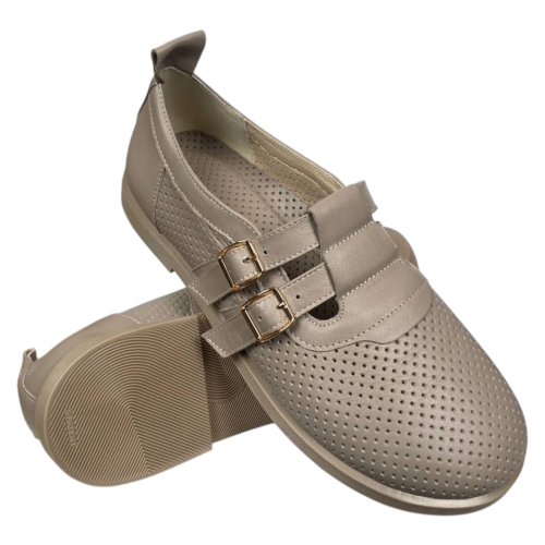 Лоферы женские кожаные Camellia 215/1 04 бежевые