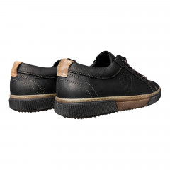 Кеды Мужские кожаные ANGAK 705/1 черный мустанг