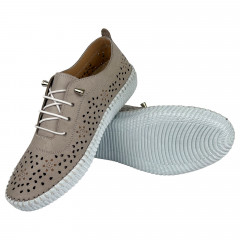 Мокасины Женские кожаные ATO 8001 04 бежевый