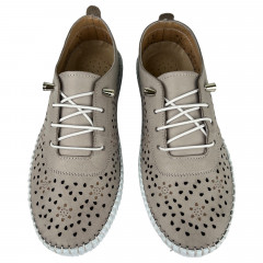 Мокасины Женские кожаные ATO 8001 04 бежевый