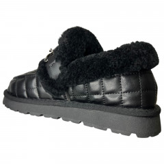 Угги ботинки женские кожаные ALLSY 187913 2023-53 черный мех