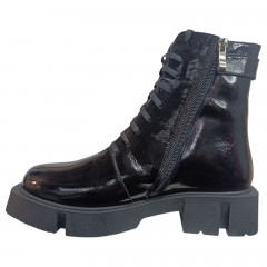 Черевики жіночі шкіряні лак TEMP 126 чорний хутро