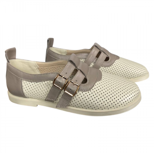 Лоферы женские кожаные Camellia 215/1 16 молочные 