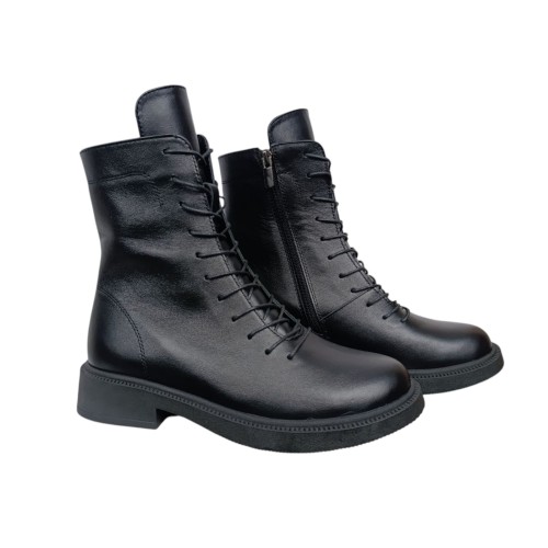 Черевики жіночі шкіряні ILONA 184/826 чорний хутро