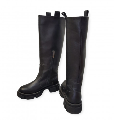 Чоботи Жіночі шкіряні ILONA 158/74 чорний евро хутро