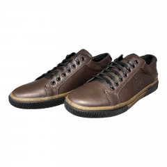 Кеды Мужские кожаные ANGAK 705/1 коричневый мустанг