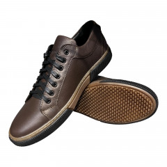 Кеды Мужские кожаные ANGAK 705/1 коричневый мустанг