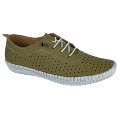 Мокасины Женские кожаные ATO 8001 47 олива