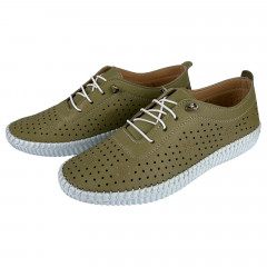 Мокасины Женские кожаные ATO 8001 47 олива