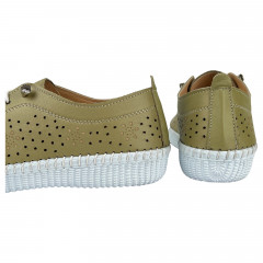 Мокасины Женские кожаные ATO 8001 47 олива