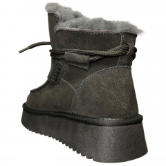 Угги женские замшевые ALLSY 187946 082-97E серый мех