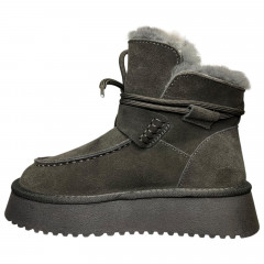 Угги женские замшевые ALLSY 187946 082-97E серый мех