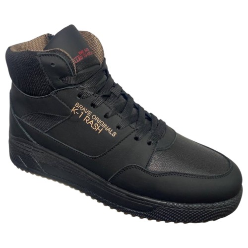 Черевики підліткові шкіряні BRAVE 809711 чорні хутро