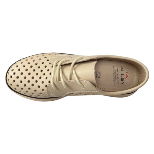 Мокасины женские кожаные ALLSY 199167 бежевые