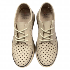 Мокасины женские кожаные ALLSY 199167 бежевые