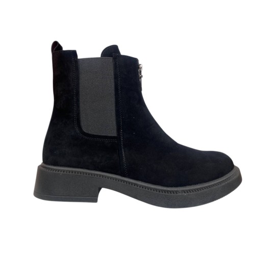 Черевики жіночі замшеві ILONA 743/826 чорні байка