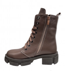 Черевики Жіночі шкіряні LONYS 20/2 З темно коричневі хутро
